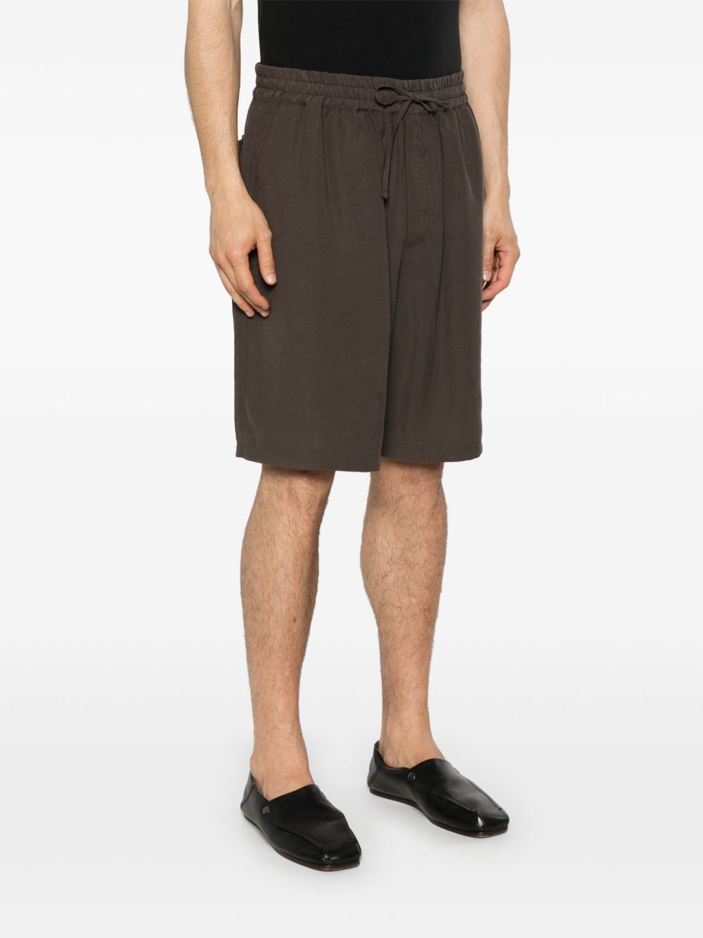 Emporio Armani Shorts Marrone Scuro Polyester Cotton