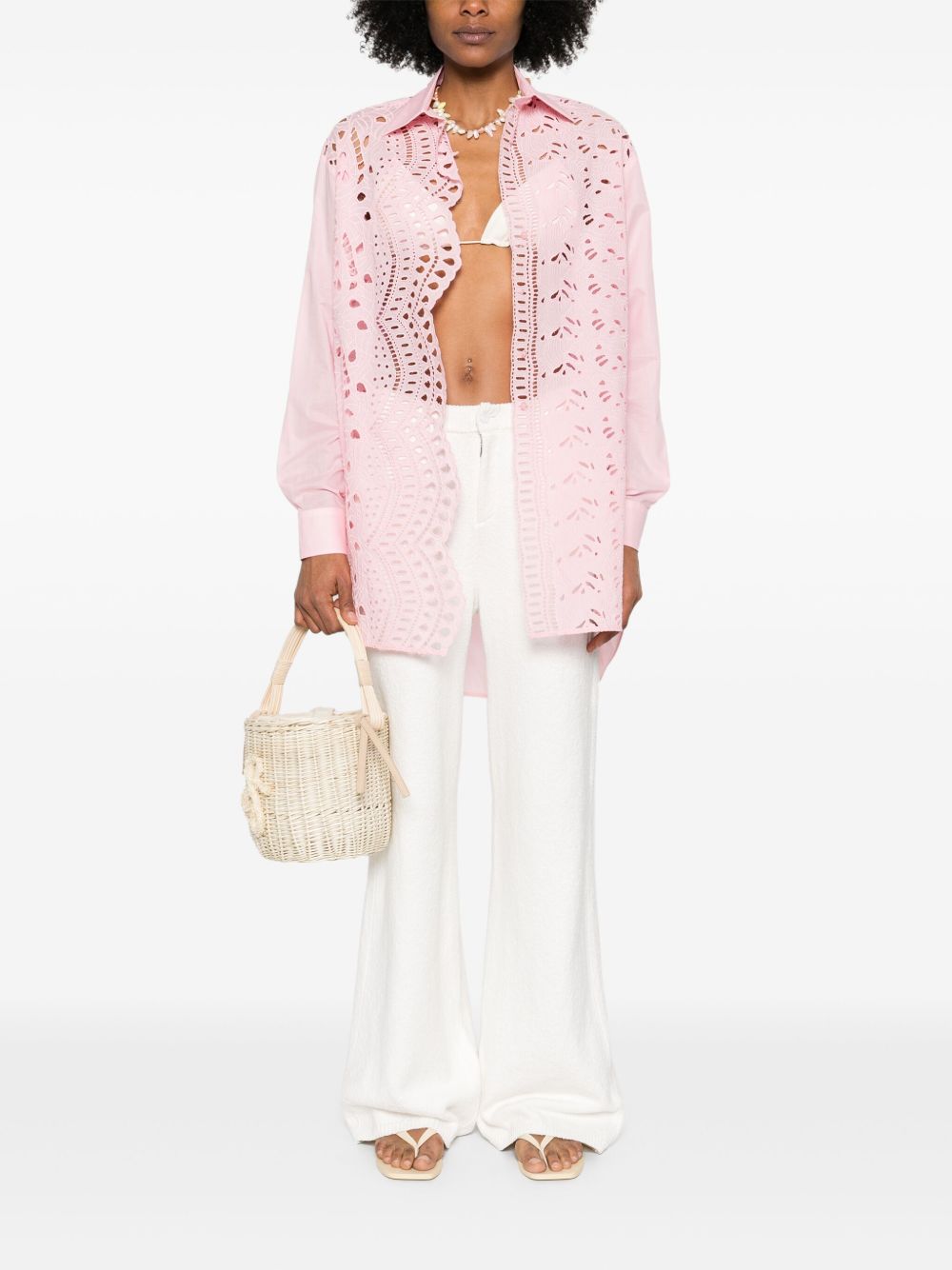 Ermanno Scervino Shirts Pink Cotton Polyester
