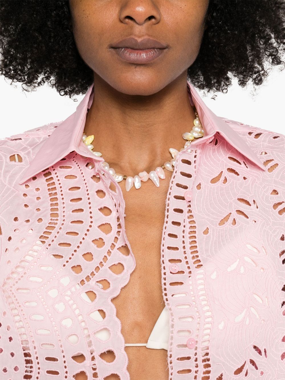 Ermanno Scervino Shirts Pink Cotton Polyester
