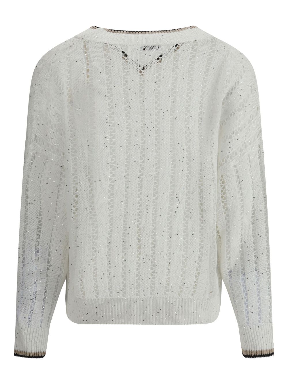 Brunello Cucinelli Sweaters Bianco Linen Nylon