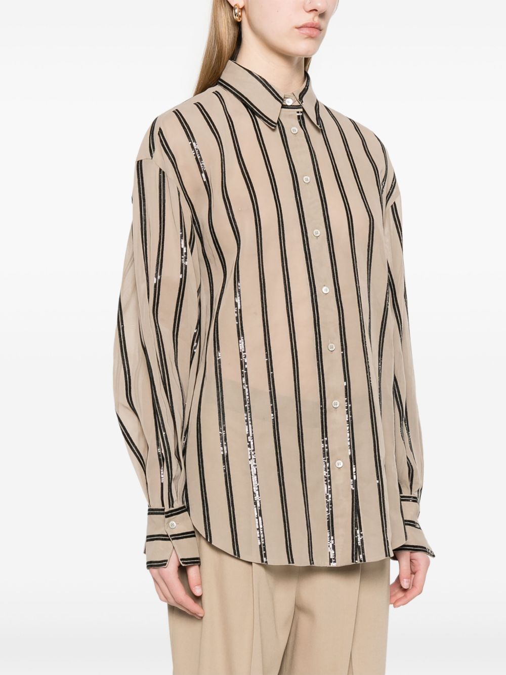 Brunello Cucinelli Shirts Marrone Cotton