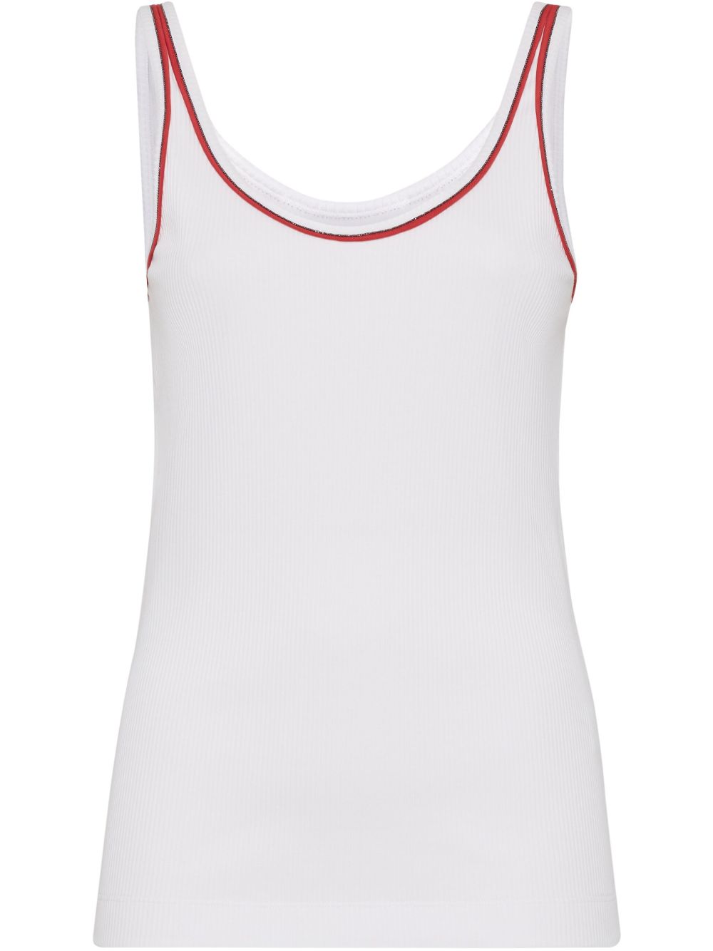 Brunello Cucinelli Top Bianco Cotton Elastane