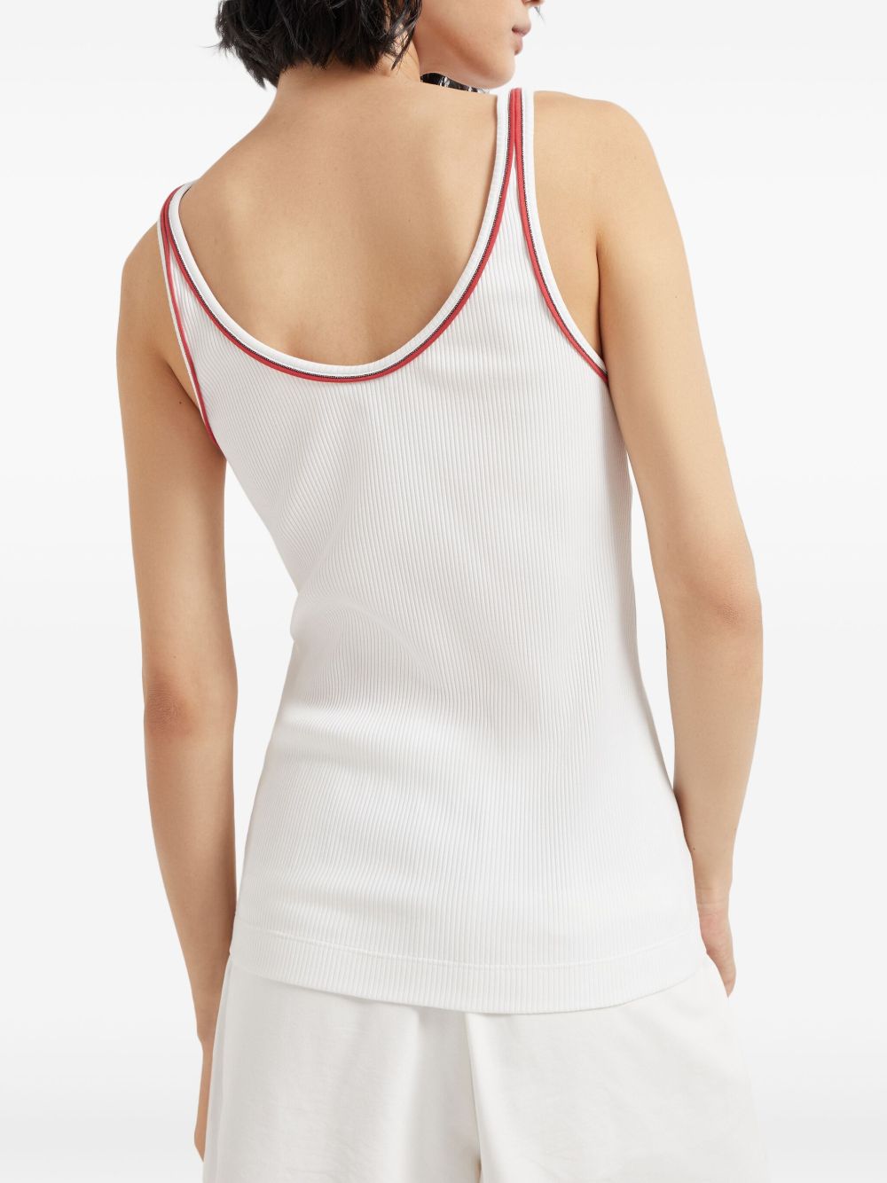 Brunello Cucinelli Top Bianco Cotton Elastane