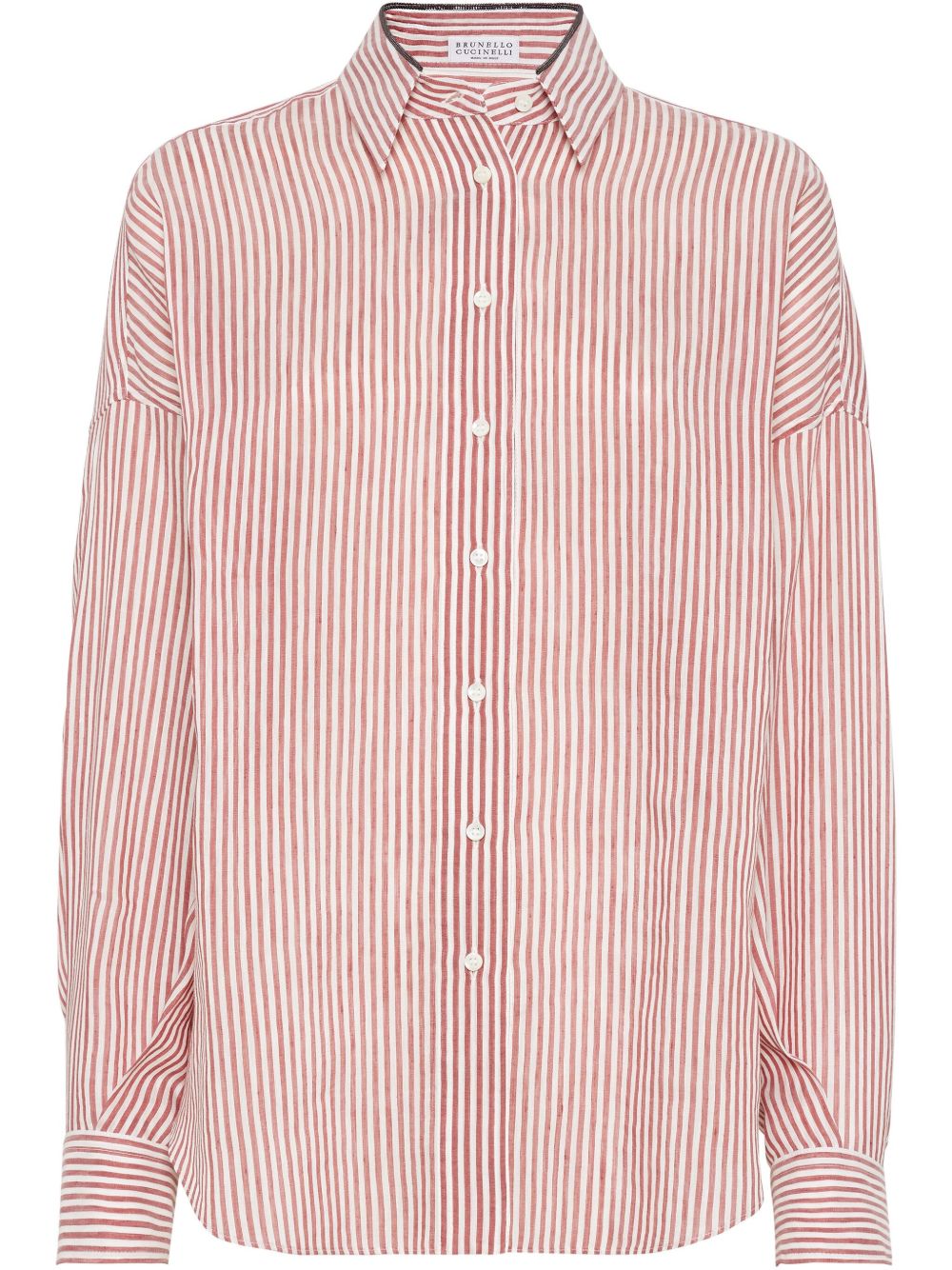 Brunello Cucinelli Shirts Bordeaux Linen/flax