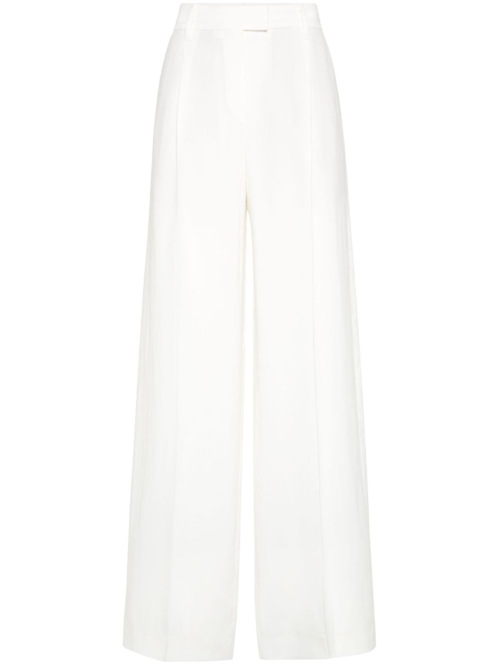 Brunello Cucinelli Trousers Bianco Viscose Linen