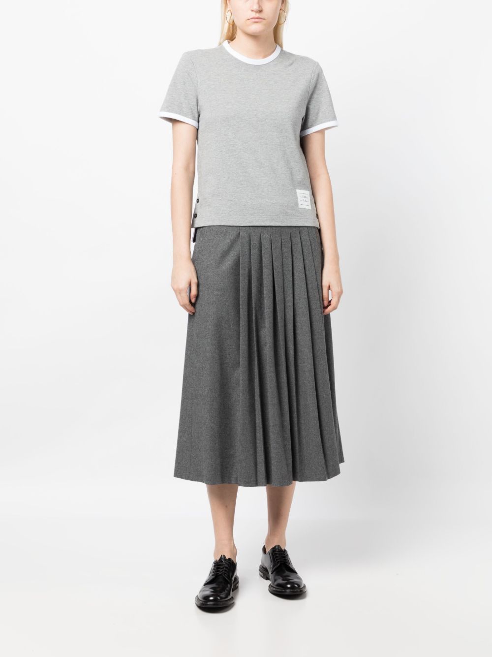 Thom Browne T-Shirts And Polos Grey Self: Cotton