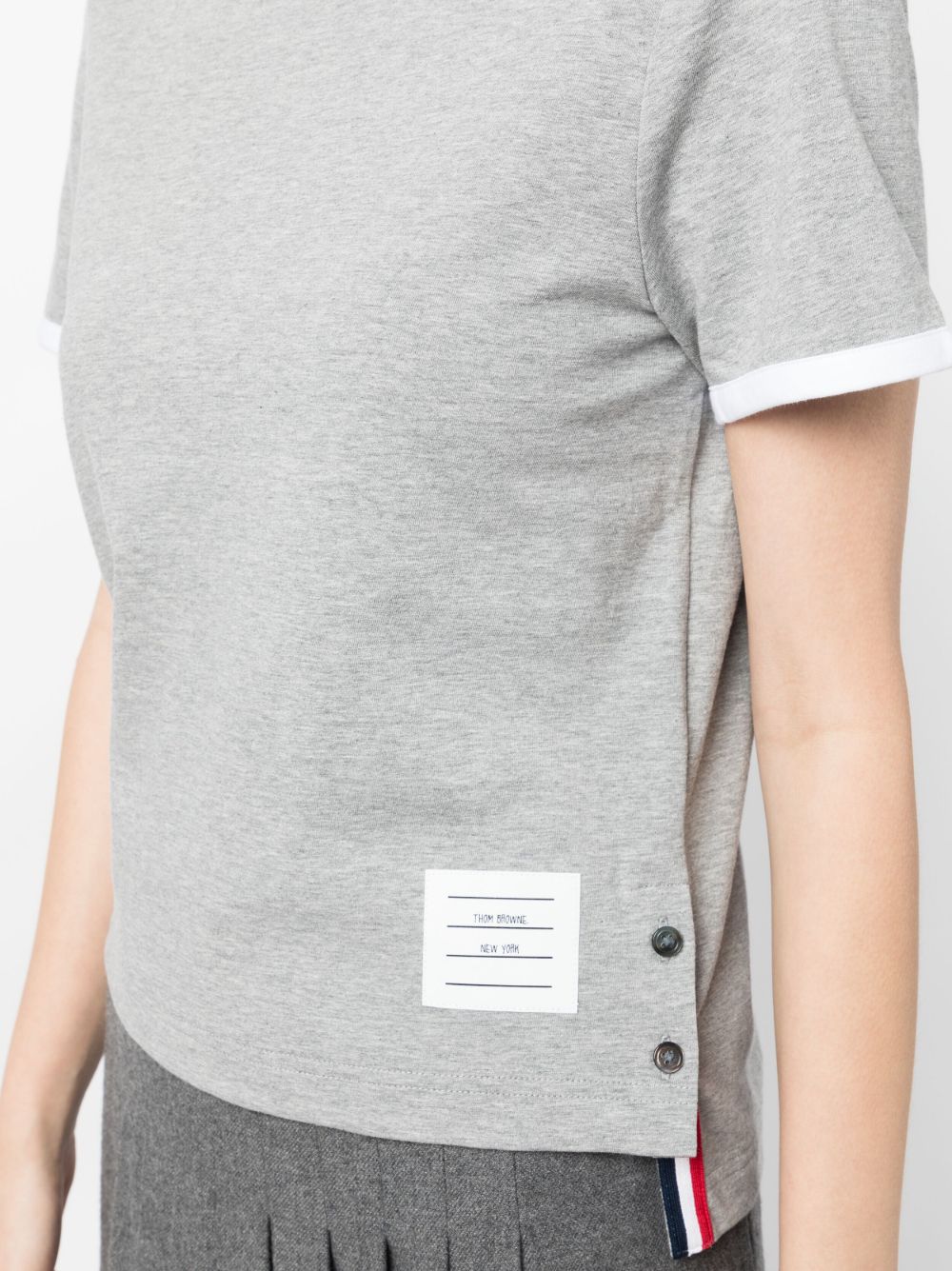 Thom Browne T-Shirts And Polos Grey Self: Cotton