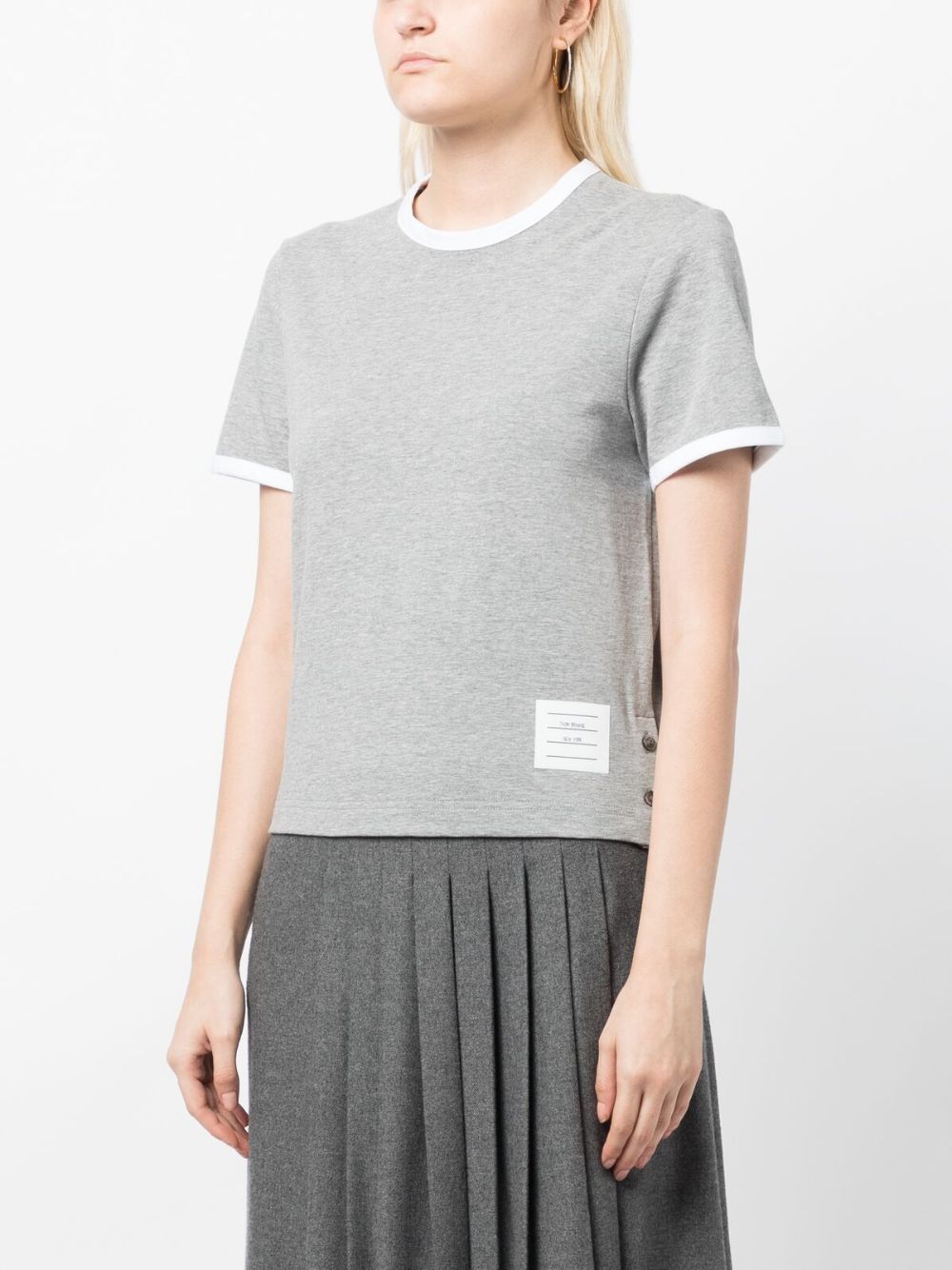 Thom Browne T-Shirts And Polos Grey Self: Cotton