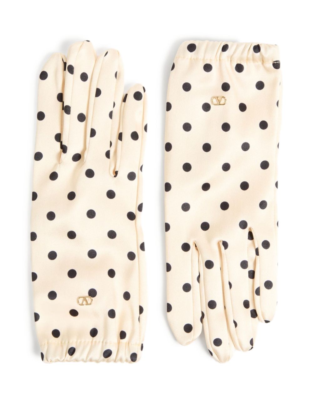 Valentino Garavani Gloves Beige Silk