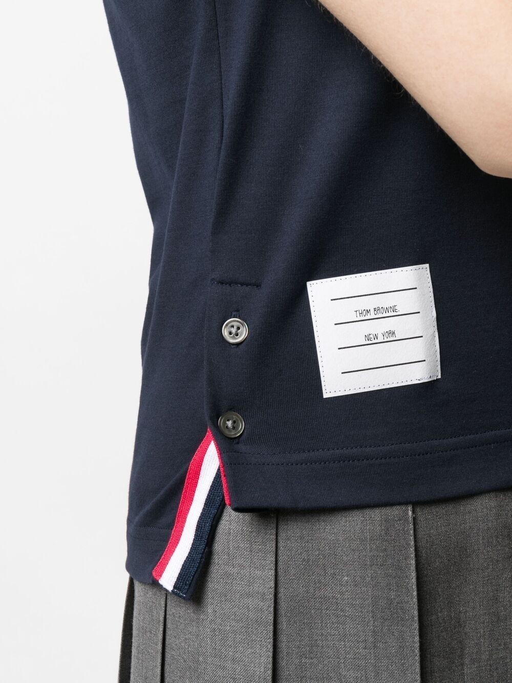 Thom Browne T-Shirts And Polos Blue Self: Cotton