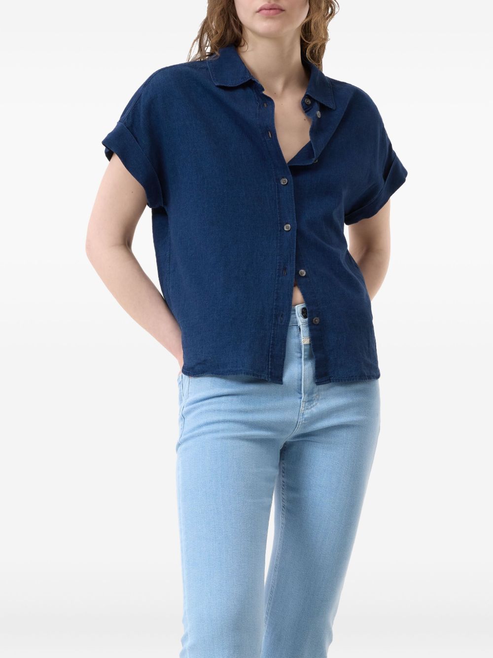 Closed Shirts Blue Linen Cotton