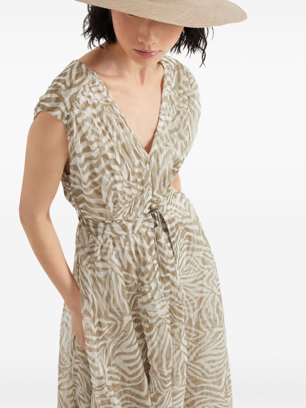 Brunello Cucinelli Dresses Kaki Silk