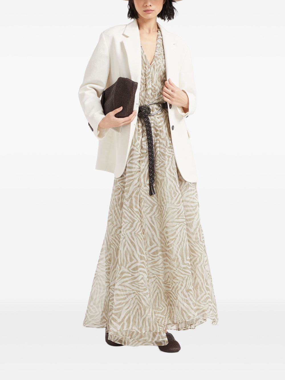 Brunello Cucinelli Dresses Kaki Silk