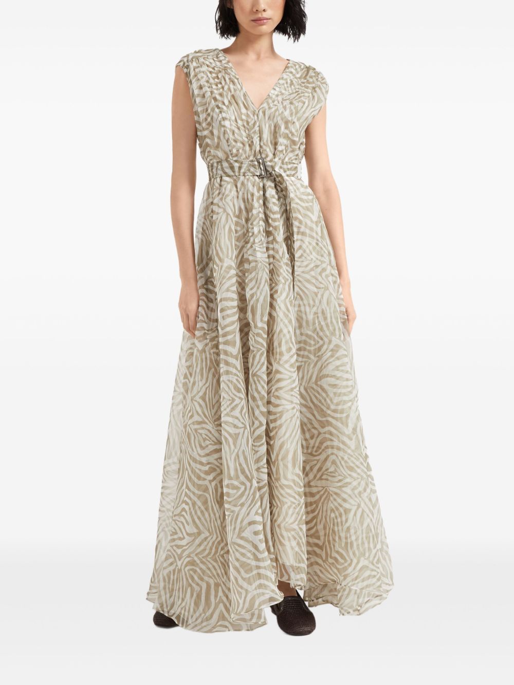 Brunello Cucinelli Dresses Kaki Silk
