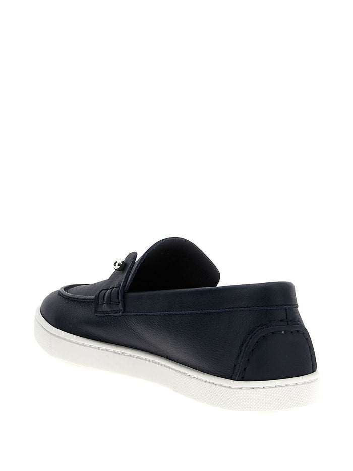Christian Louboutin Flat Shoes Blue Calf Leather