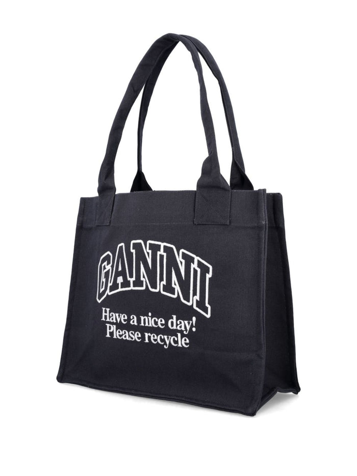 Ganni Bags Grey Cotton