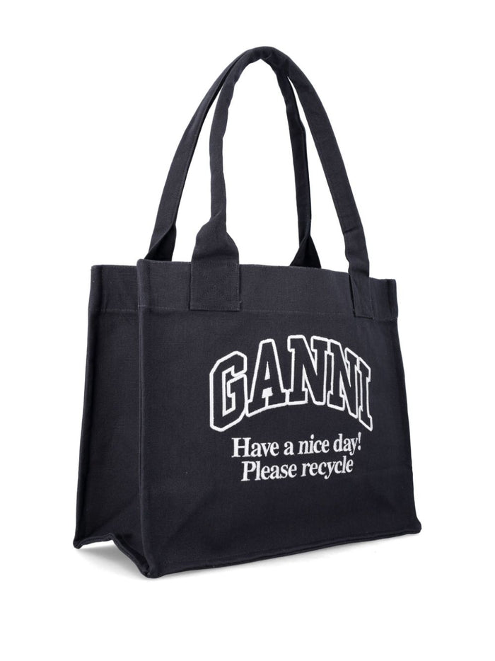 Ganni Bags Grey Cotton