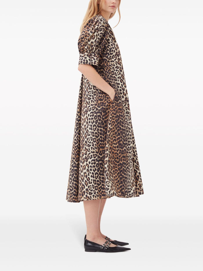 GANNI Dresses Brown Cotton
