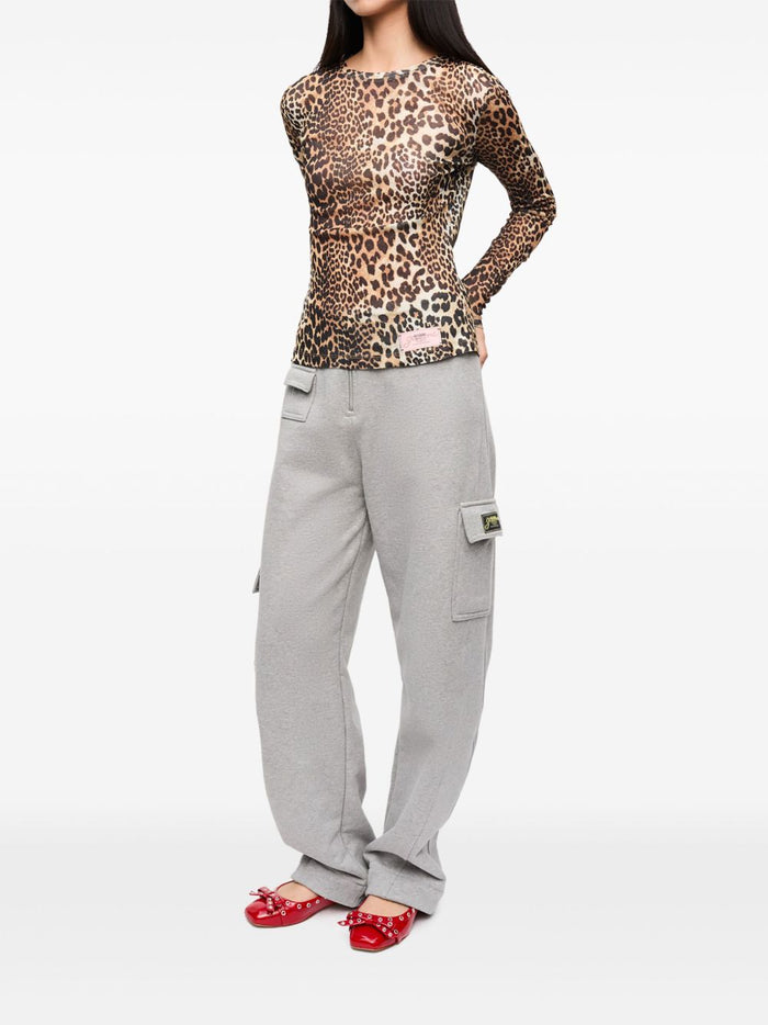 GANNI T-shirts and Polos Brown Recycled Polyester