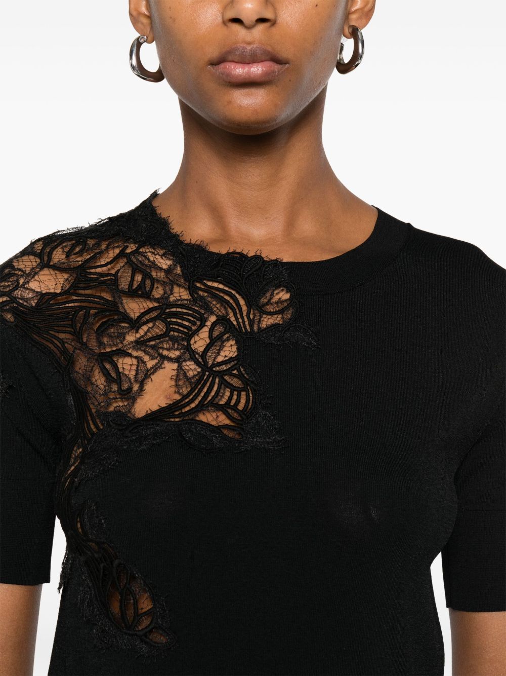 Ermanno Scervino T-Shirts And Polos Black Viscose