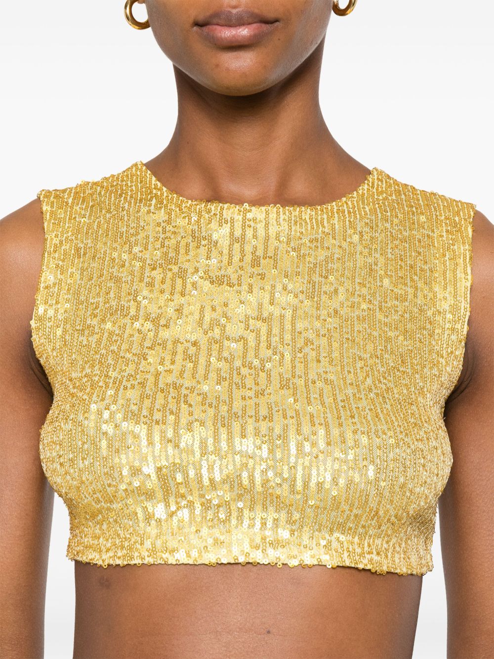 Norma Kamali Top Yellow Sequin