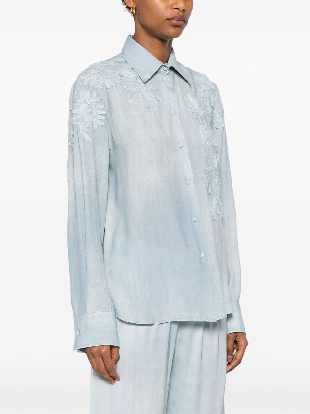 Ermanno Scervino Shirts Clear Blue Viscose