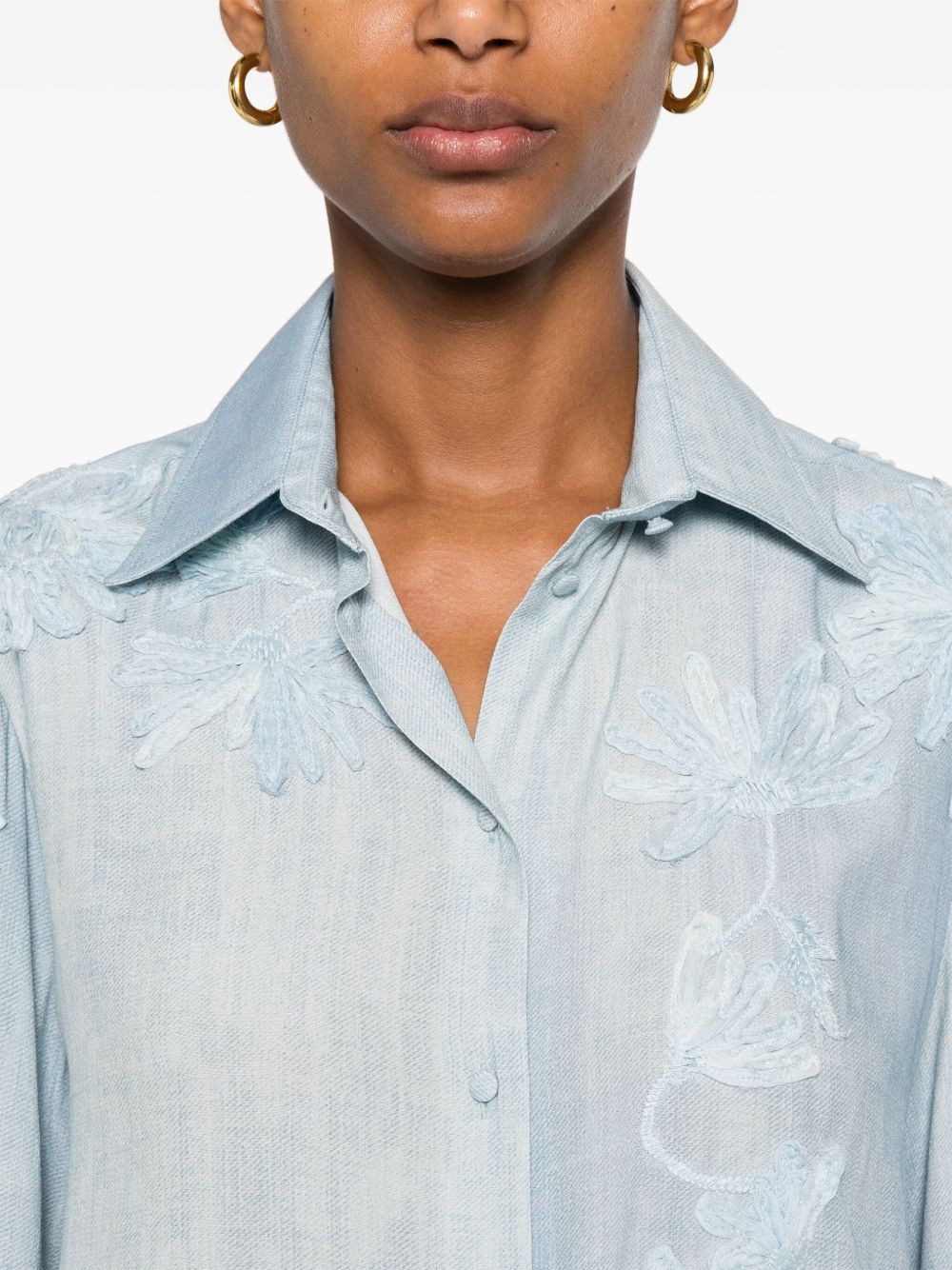 Ermanno Scervino Shirts Clear Blue Viscose