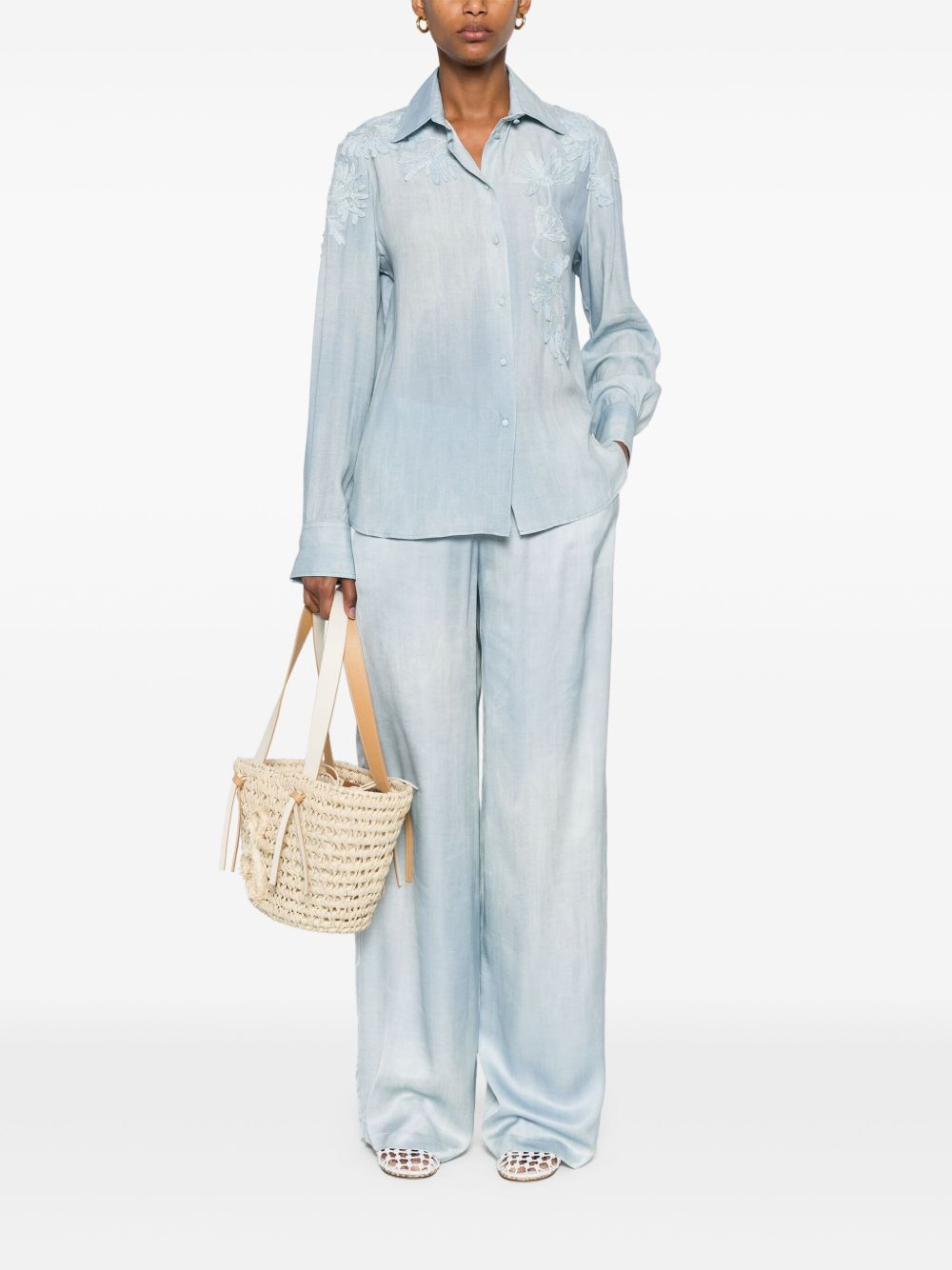Ermanno Scervino Shirts Clear Blue Viscose