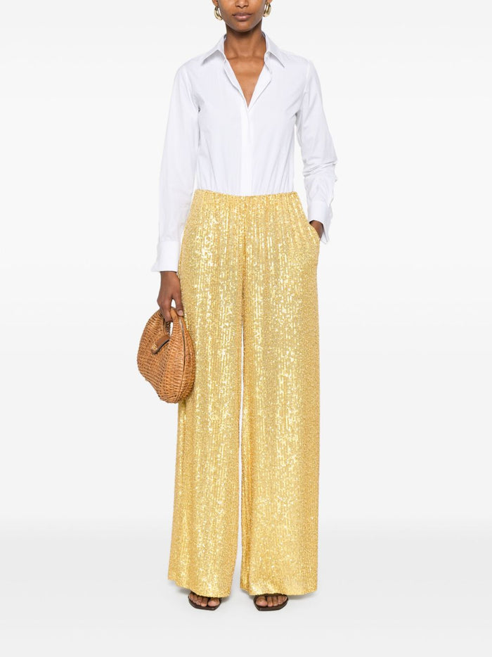 Norma Kamali Trousers Yellow Polyester