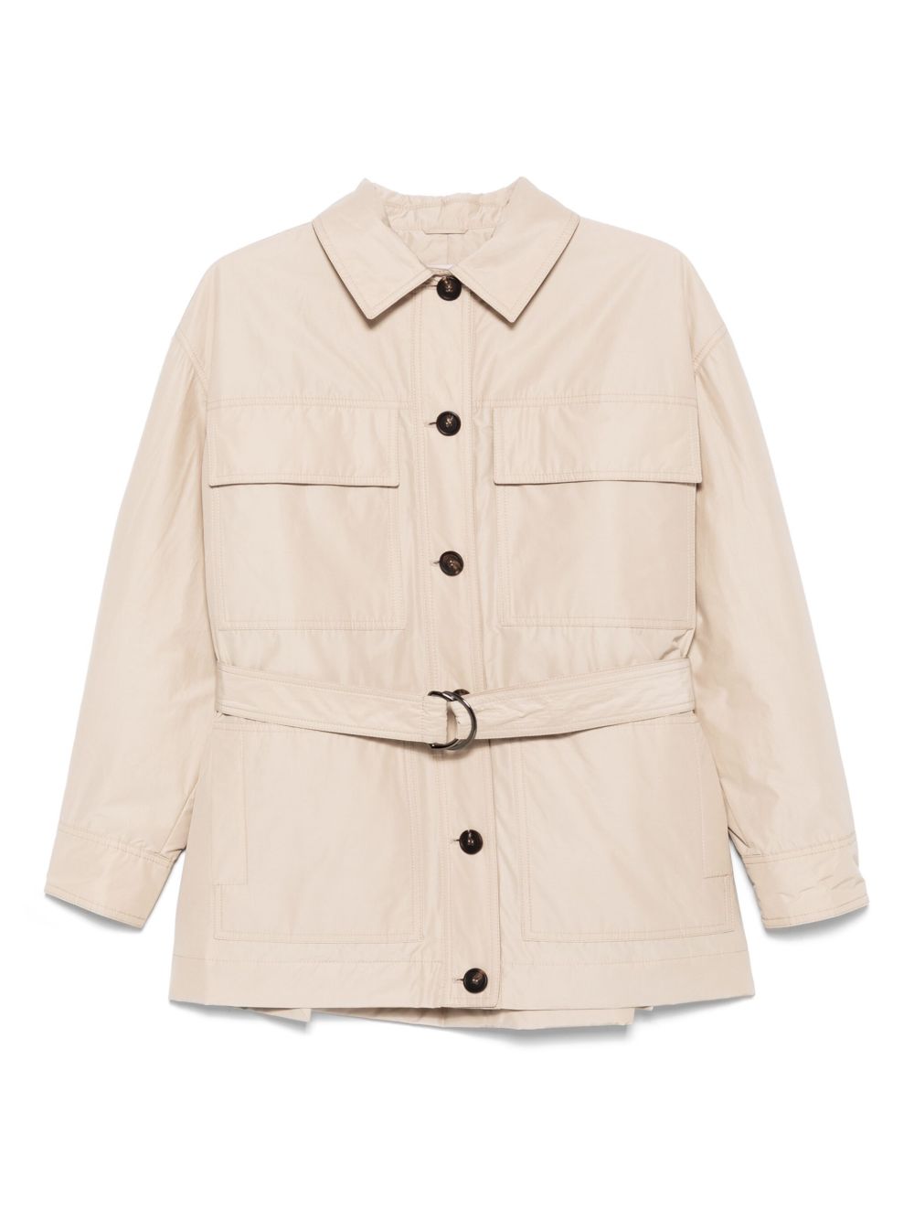 Brunello Cucinelli Coats Beige Polyesterpolyester Cotton
