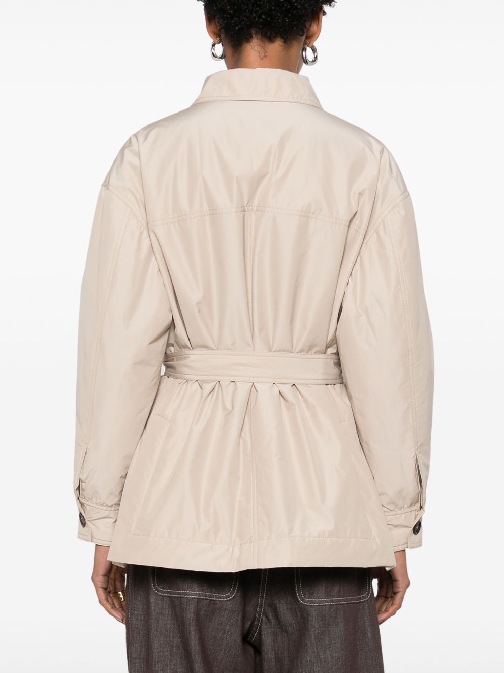 Brunello Cucinelli Coats Beige Polyesterpolyester Cotton