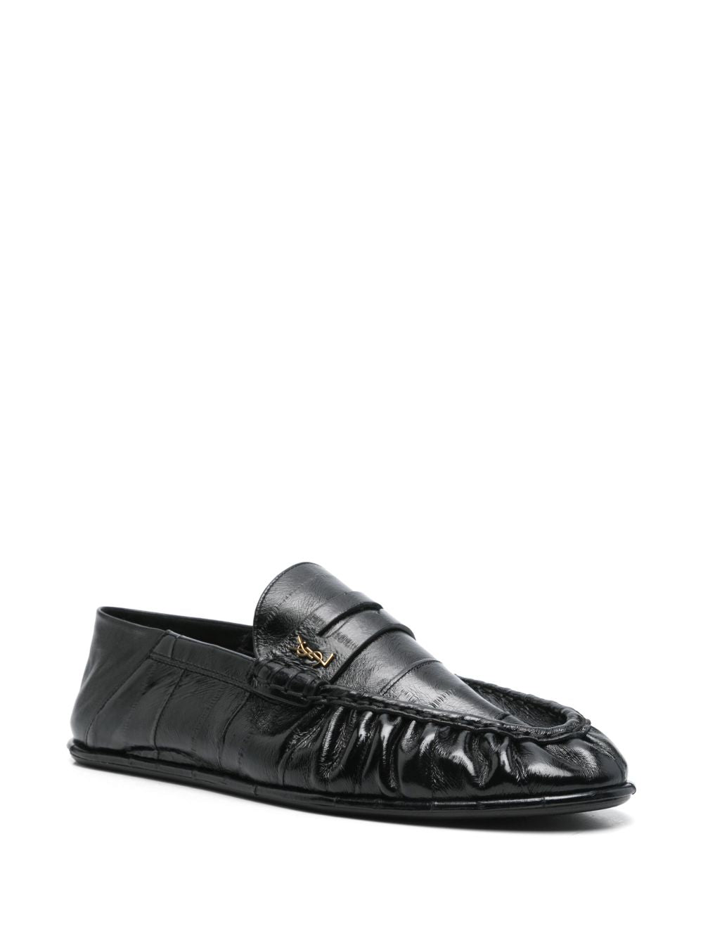 Saint Laurent Flat Shoes Black Calf Leather