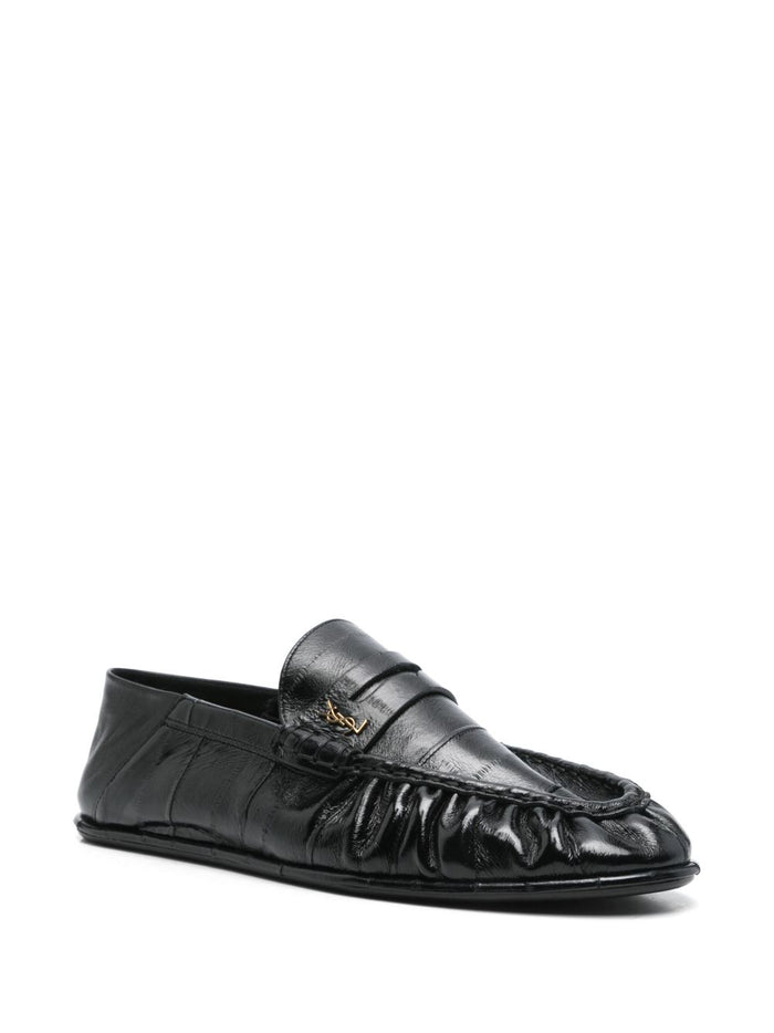 Saint Laurent Flat Shoes Black Calf Leather