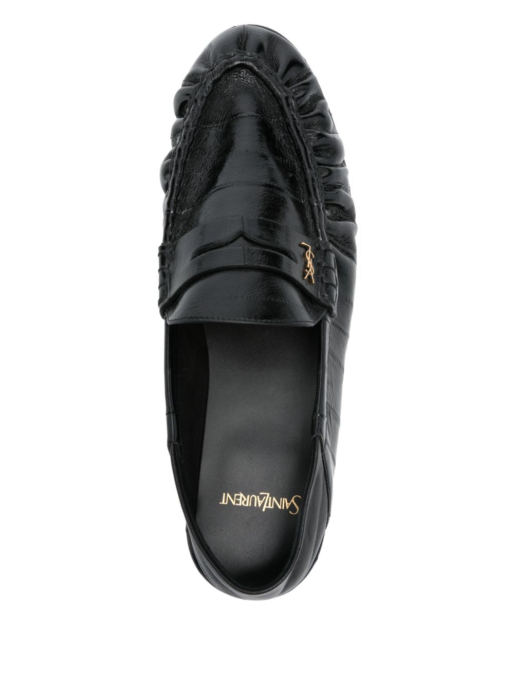 Saint Laurent Flat Shoes Black Calf Leather