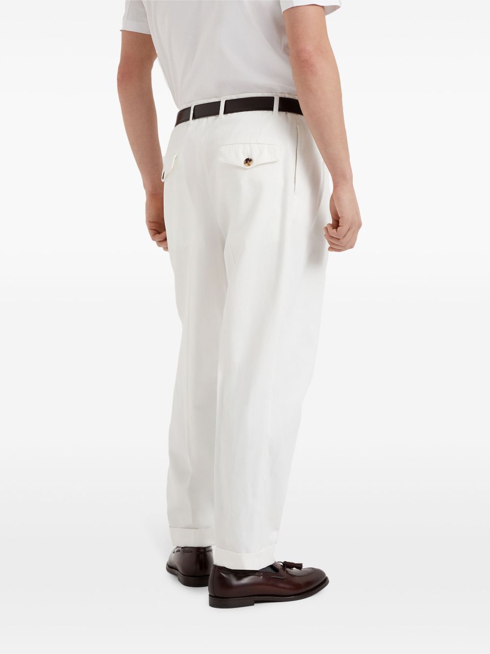 Brunello Cucinelli Trousers Bianco Cotton