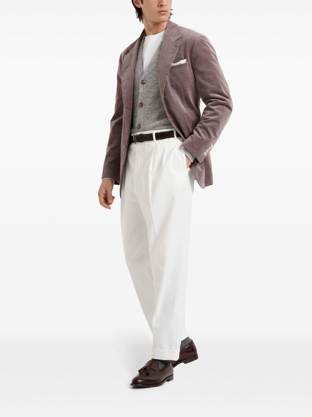 Brunello Cucinelli Trousers Bianco Cotton