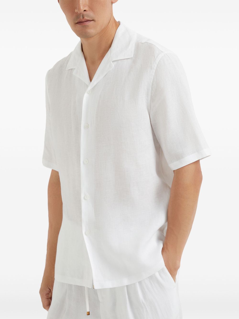 Brunello Cucinelli Shirts Bianco Eco Linen