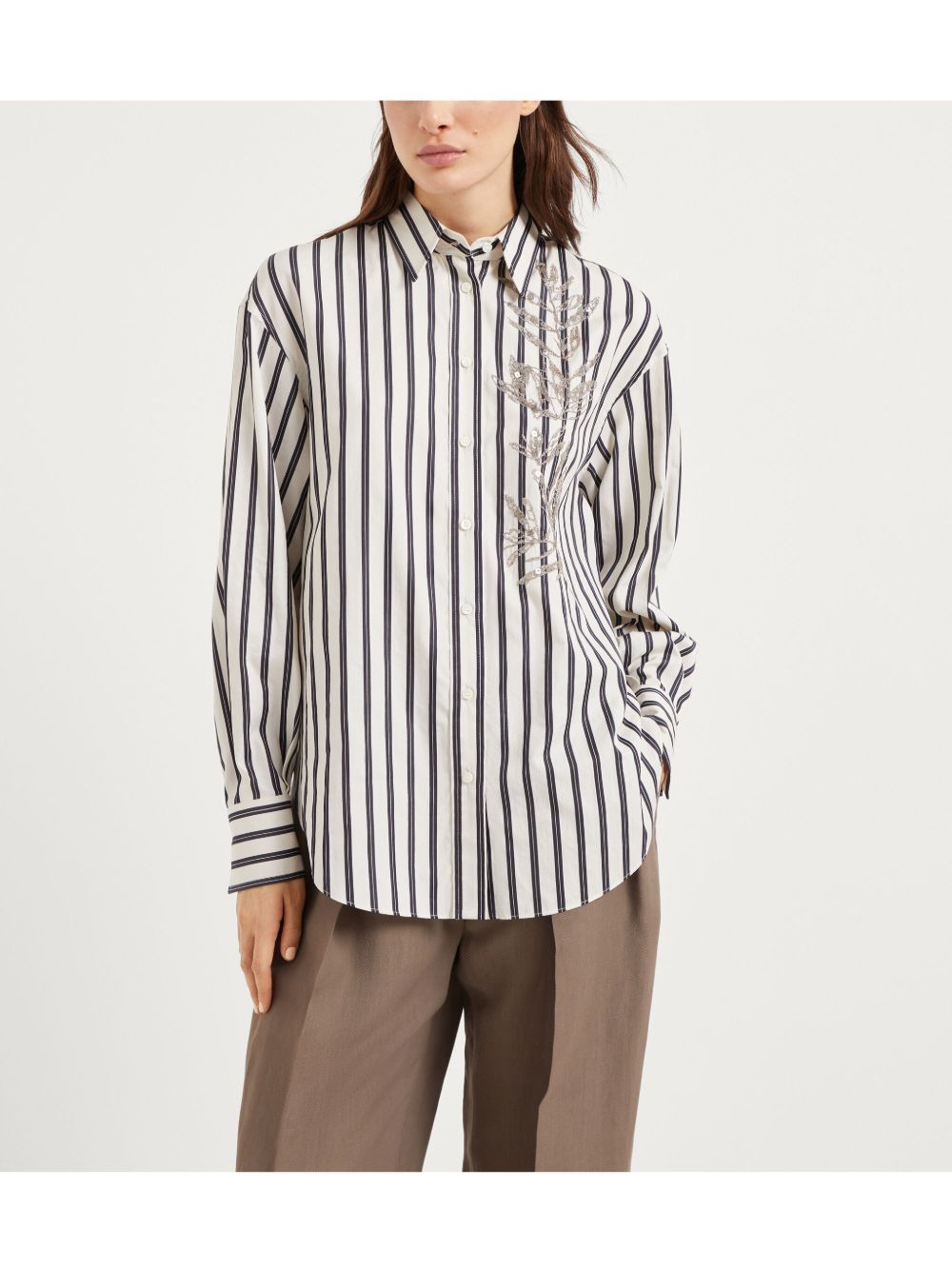 Brunello Cucinelli Shirts Bianco Cotton