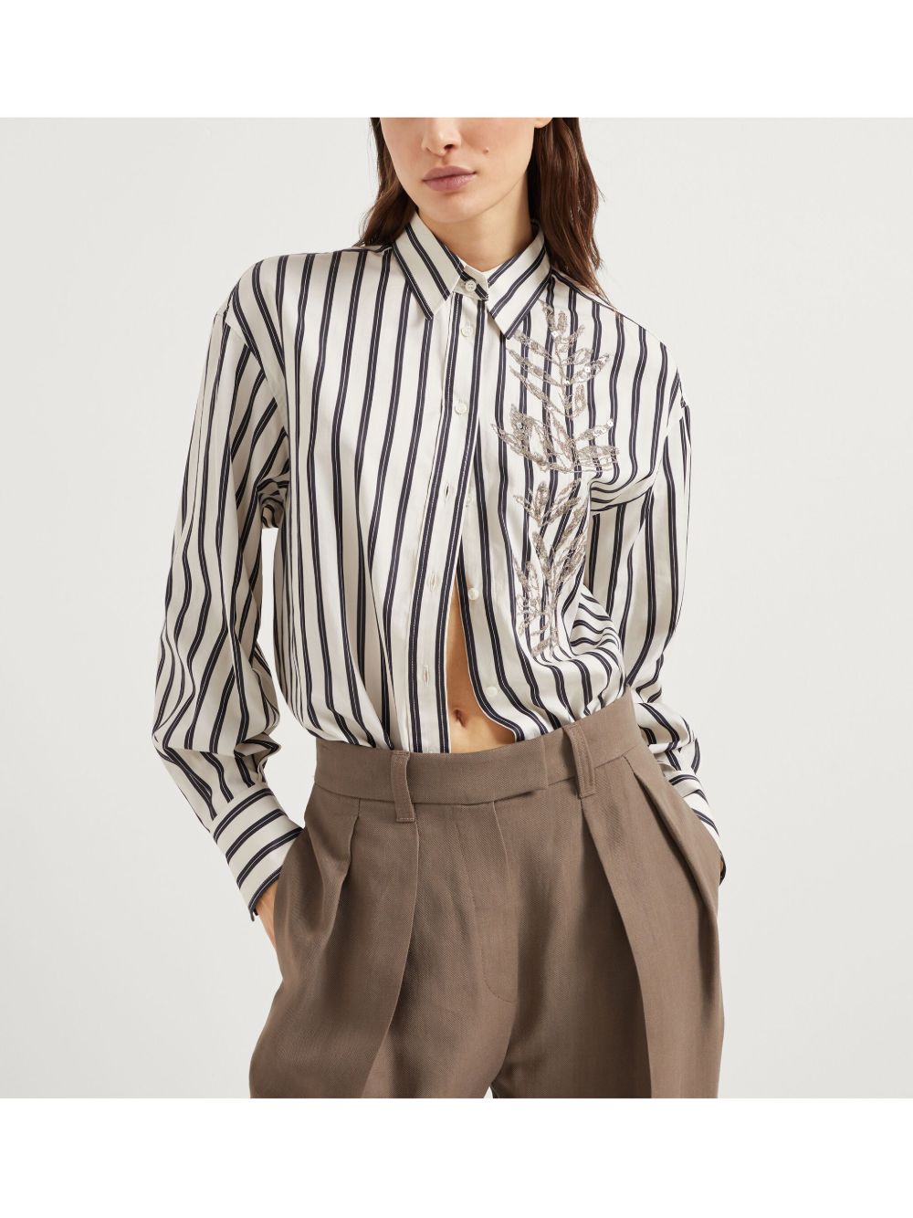 Brunello Cucinelli Shirts Bianco Cotton