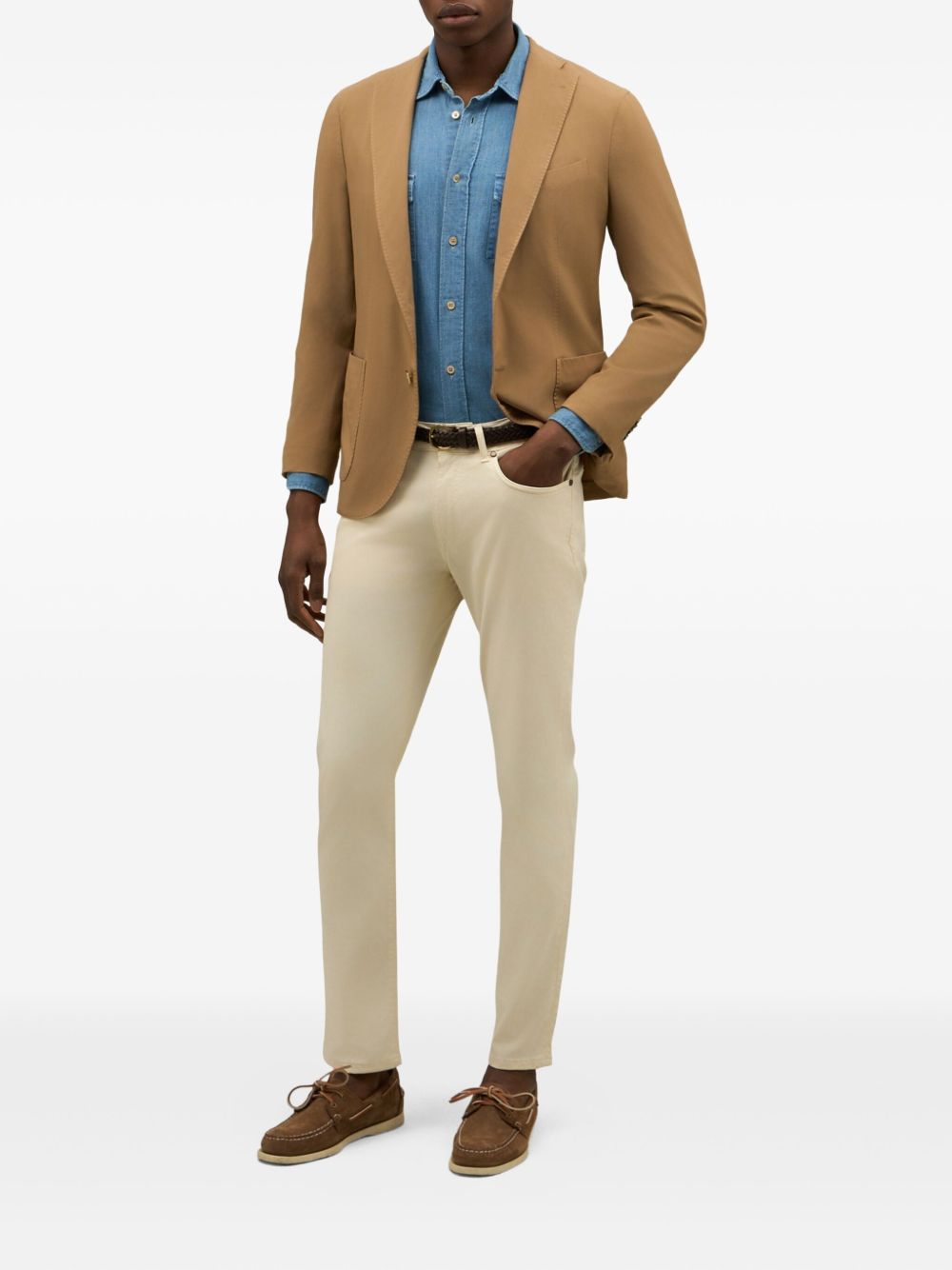 Boglioli Jackets Brown Cotton Elastane