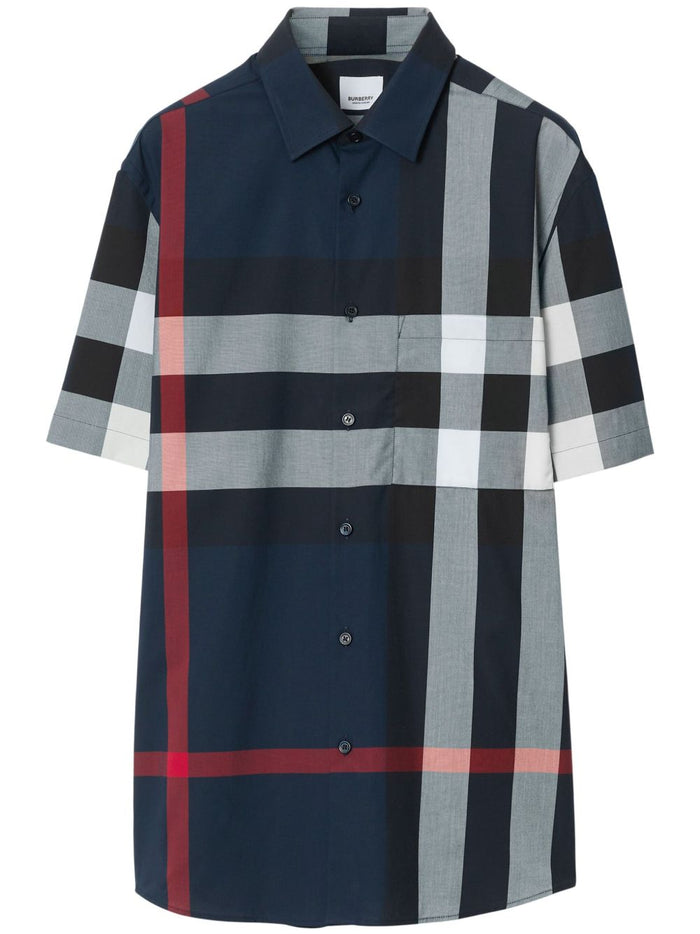 Burberry Shirts Blue Mother Of Pearl