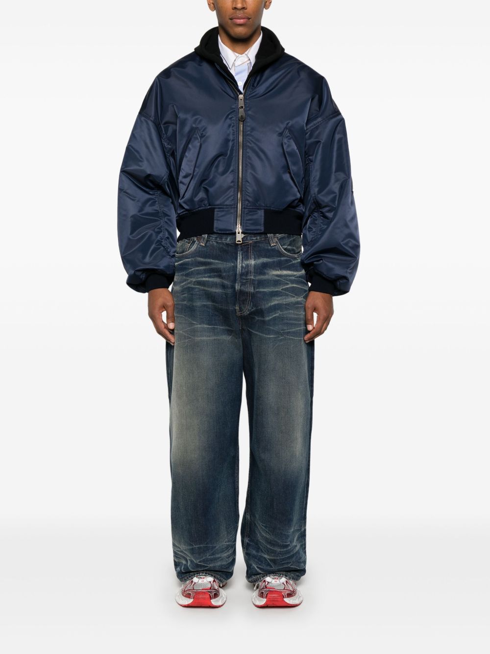 Balenciaga Coats Blue Polyamide