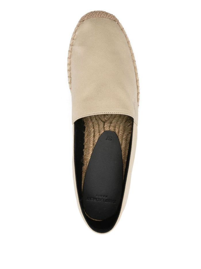 Saint Laurent Flat shoes Beige Cotton