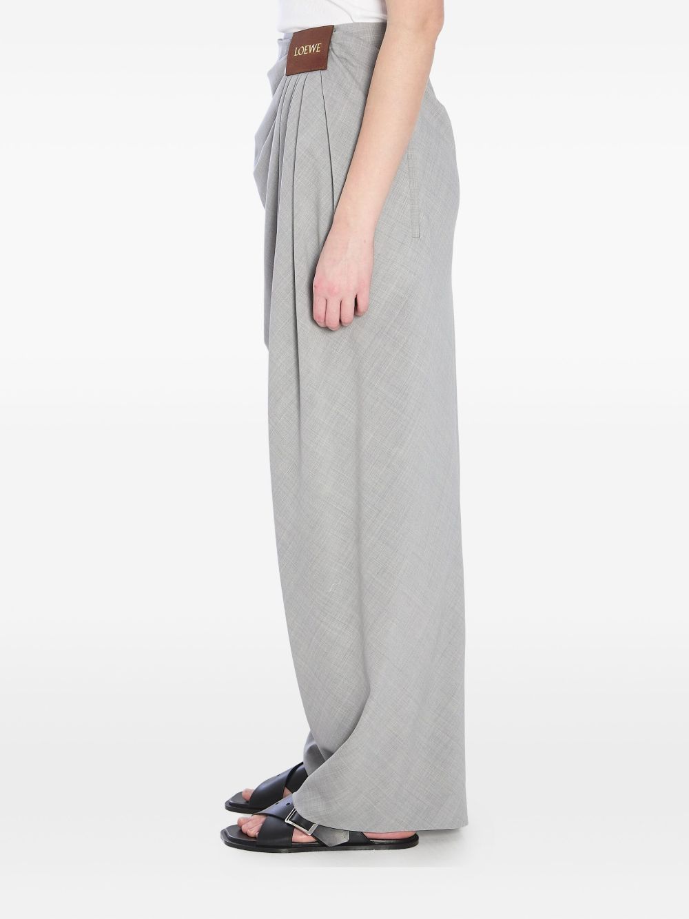Loewe Trousers Light Grey Wool