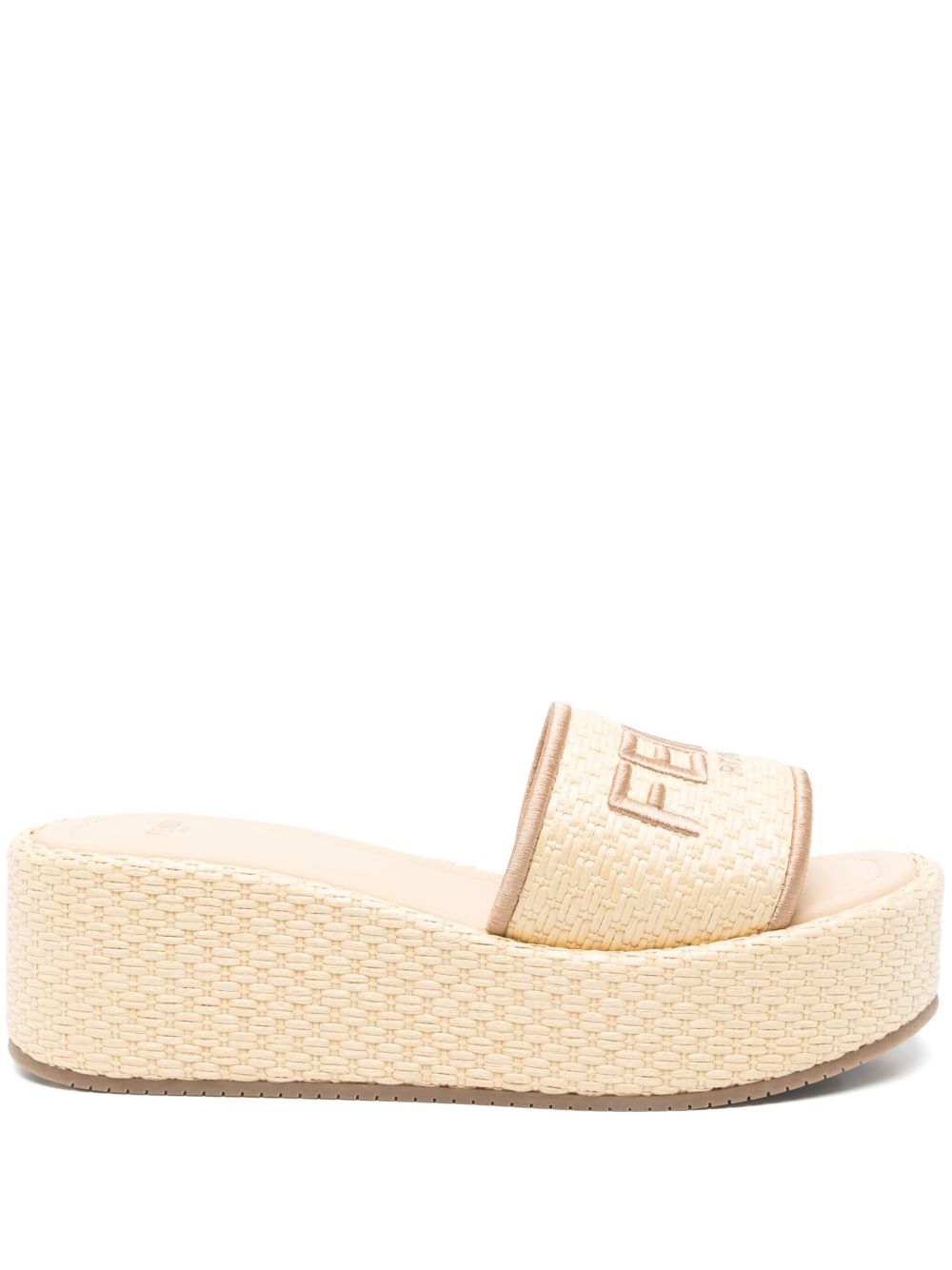 Fendi Sandals Beige Calf Leather
