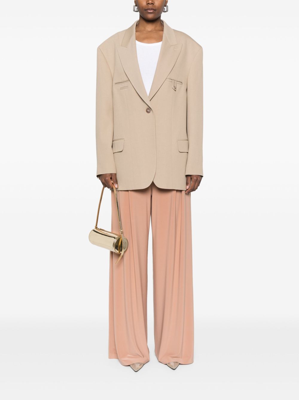 Norma Kamali Trousers Beige Polyester