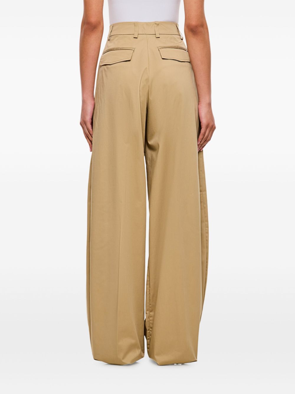The Latest Trousers Beige Cotton Elastane