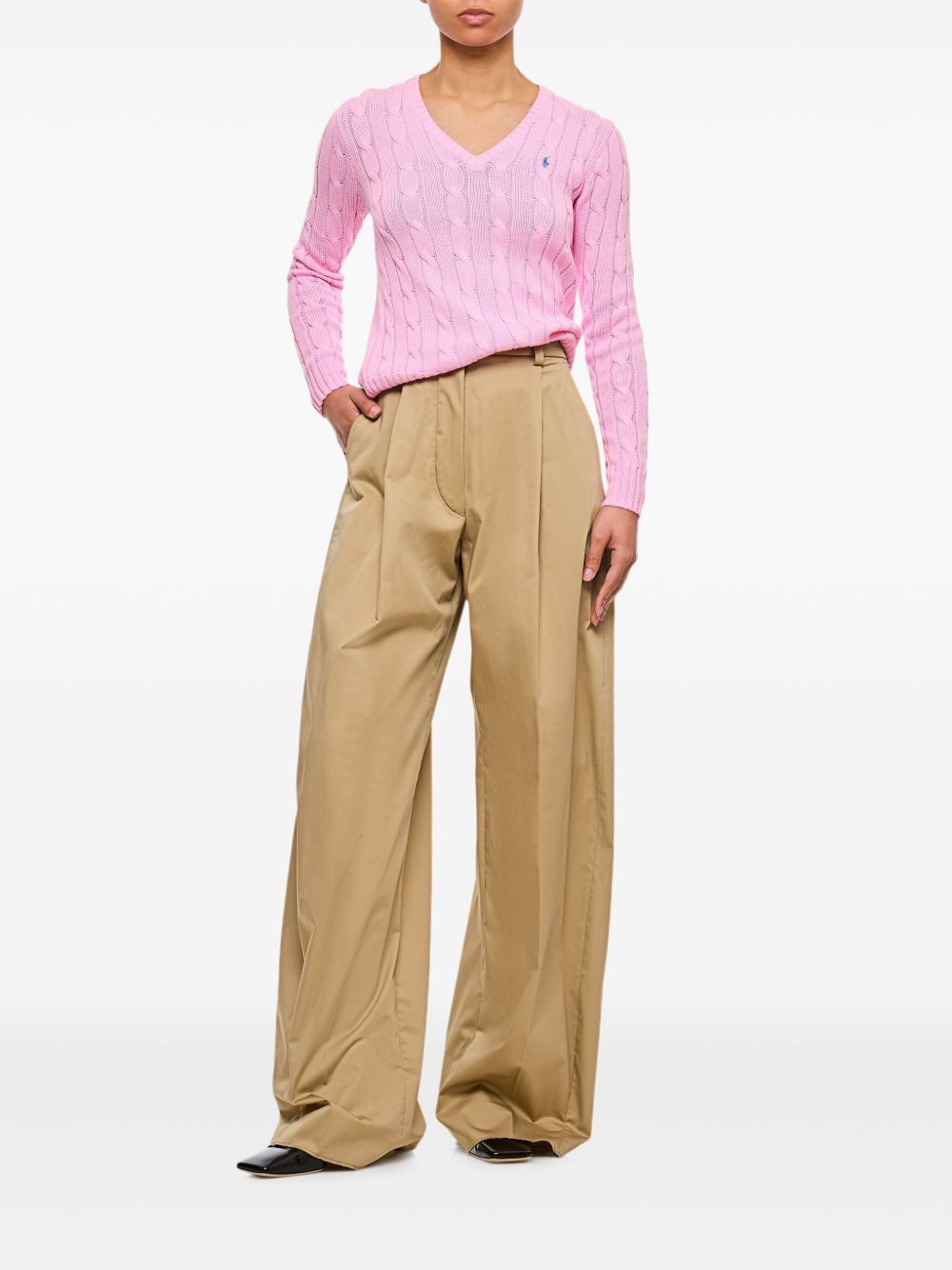 The Latest Trousers Beige Cotton Elastane