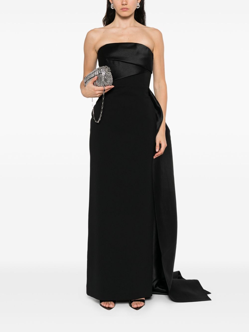 Solace London Dresses Black Polyester Elastane