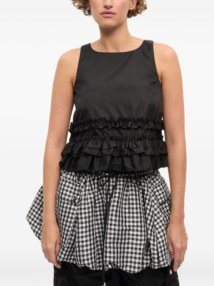 GANNI Top Black Cotton